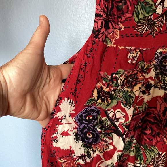 ANGIE Wide Leg bohemian floral jumpsuit with flirty peak a boo twist tie on top - Picture 6 of 13